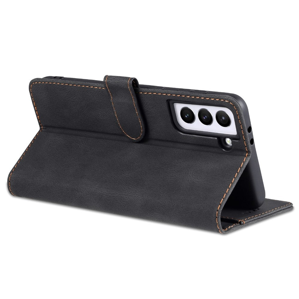 AZNS PU Leather Cover Stand Wallet Folio Flip Phone Case Protector for Samsung Galaxy S22+ 5G