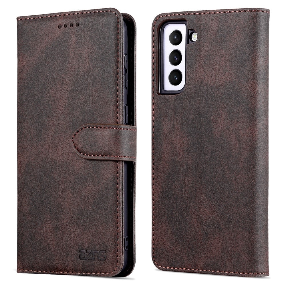 AZNS PU Leather Cover Stand Wallet Folio Flip Phone Case Protector for Samsung Galaxy S22+ 5G