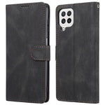 Klassisk PU-læder Flip Folio Cover pung stativ magnetisk beskyttelsescover med strop til Samsung Galaxy A22 4G (EU-version) / M32 (Global version)