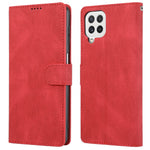 Klassisk PU-læder Flip Folio Cover pung stativ magnetisk beskyttelsescover med strop til Samsung Galaxy A22 4G (EU-version) / M32 (Global version)