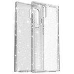 Glittrande TPU + PC-mobilskal med transparent design, 3,0 mm förtjockat, stötsäkert hybridmobilskydd för Samsung Galaxy S22 Ultra 5G