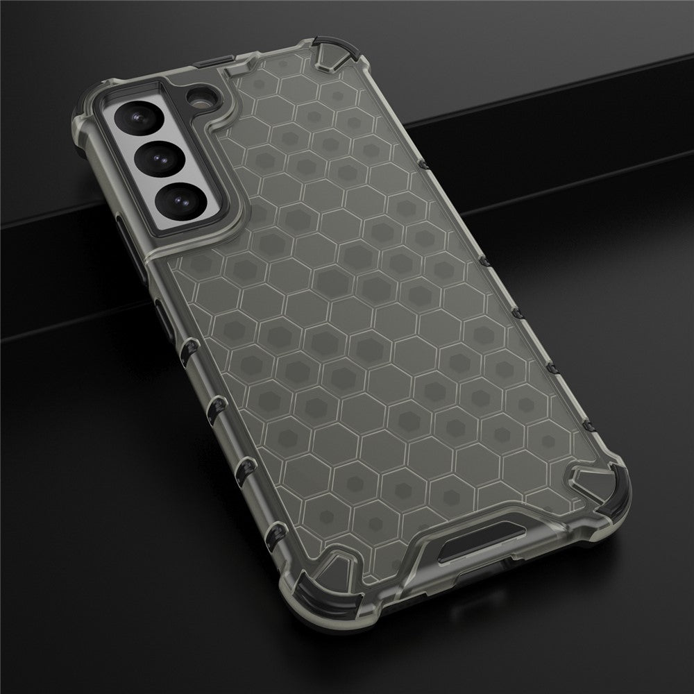 Fall-proof Honeycomb Pattern TPU + PC Phone Cover Protective Back Case for Samsung Galaxy S22 5G