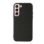Carbon Fiber Texture Phone Case PU Leather Coated PC + TPU Hybrid Cover for Samsung Galaxy S22+ 5G
