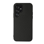PU-läderbelagd PC + TPU kolfibertextur stötsäkert mobilskal till Samsung Galaxy S22 Ultra 5G