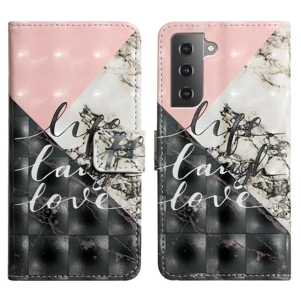 Light Spot Decor Pattern Printing PU Leather + TPU Phone Case with Stand Wallet for Samsung Galaxy S22 5G