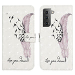 Light Spot Decor Pattern Printing PU Leather + TPU Phone Case with Stand Wallet for Samsung Galaxy S22 5G