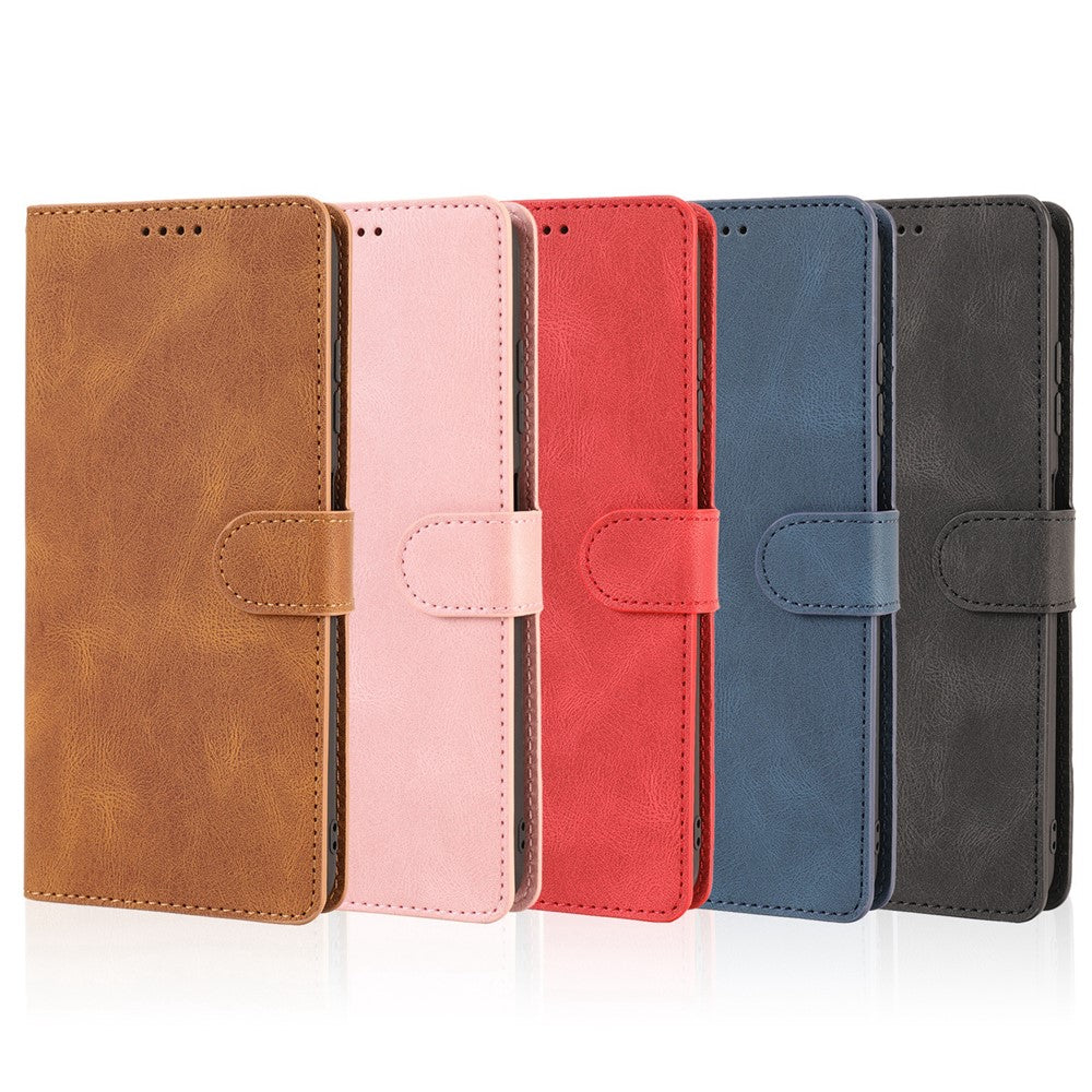 PU Leather + TPU Phone Case Wallet Stand Cover with Strap for Samsung Galaxy A03s (166.5mm)