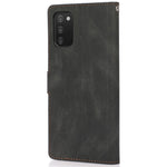 PU Leather + TPU Phone Case Wallet Stand Cover with Strap for Samsung Galaxy A03s (166.5mm)