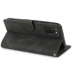 PU Leather + TPU Phone Case Wallet Stand Cover with Strap for Samsung Galaxy A03s (166.5mm)
