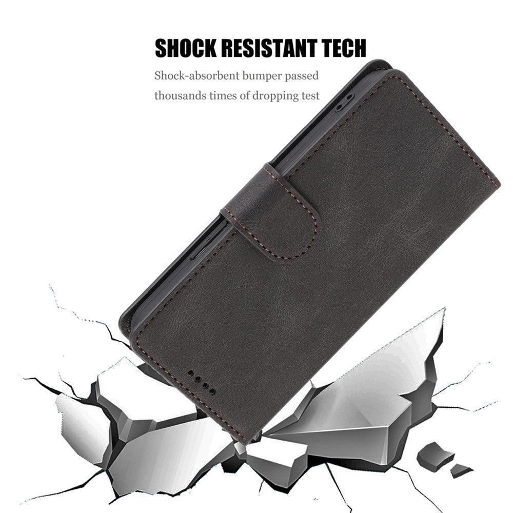 PU Leather + TPU Phone Case Wallet Stand Cover with Strap for Samsung Galaxy A03s (166.5mm)