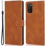PU Leather + TPU Phone Case Wallet Stand Cover with Strap for Samsung Galaxy A03s (166.5mm)