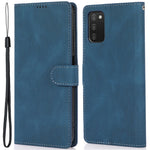 PU Leather + TPU Phone Case Wallet Stand Cover with Strap for Samsung Galaxy A03s (166.5mm)