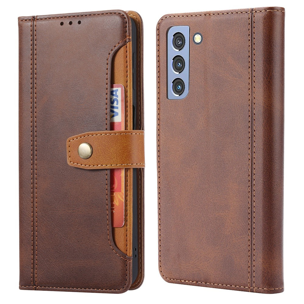 Fliplædercover i forretningsstil med kortholder og tegnebog til Samsung Galaxy S22 5G