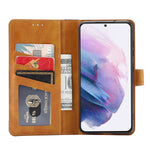 Fliplædercover i forretningsstil med kortholder og tegnebog til Samsung Galaxy S22 5G