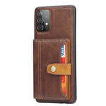 For Samsung Galaxy A53 5G Card Slots Kickstand Anti-Scratch PU Leather Coated TPU Protective Phone Case