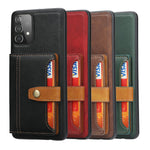 For Samsung Galaxy A53 5G Card Slots Kickstand Anti-Scratch PU Leather Coated TPU Protective Phone Case
