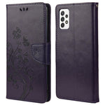 Samsung Galaxy A53 5G Fjärilsblomma Präglat Läderfodral Plånboksfodral