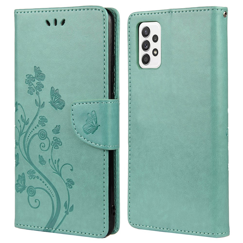 For Samsung Galaxy A53 5G Butterfly Flower Imprinted Leather Stand Wallet Cover Phone Case