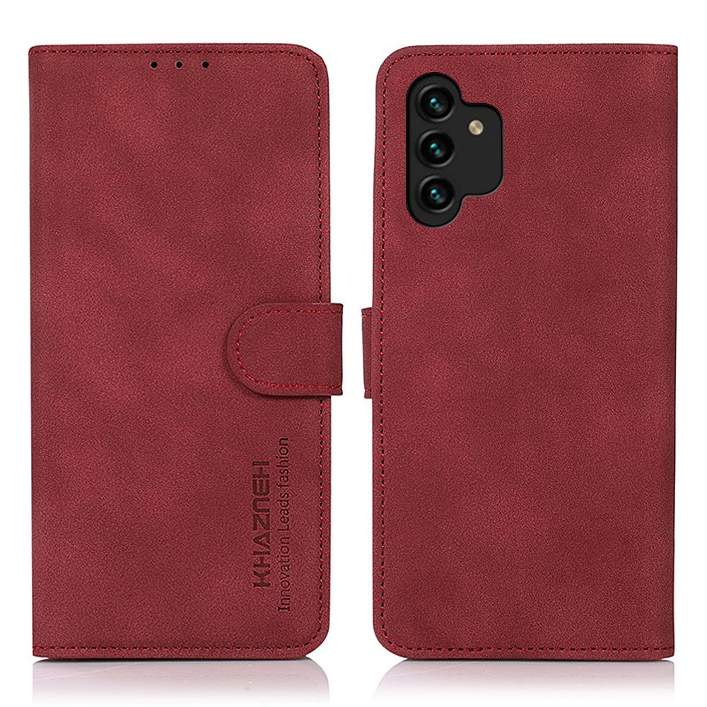 KHAZNEH til Samsung Galaxy A13 4G Fuld beskyttelse pung-telefoncover PU-læder + TPU telefoncover-pung med foldbart stativ
