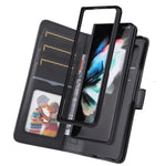 For Samsung Galaxy Z Fold3 5G Leather Case with 10 Card Holder Phone Cover Stand