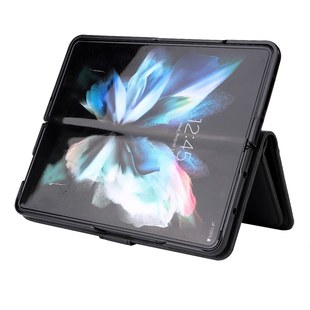 For Samsung Galaxy Z Fold3 5G Leather Case with 10 Card Holder Phone Cover Stand