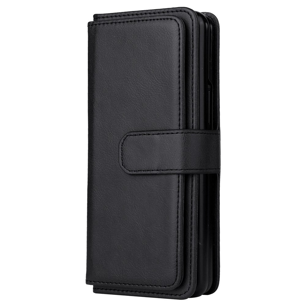 For Samsung Galaxy Z Fold3 5G Leather Case with 10 Card Holder Phone Cover Stand