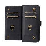 For Samsung Galaxy Z Fold3 5G Leather Case with 10 Card Holder Phone Cover Stand
