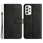 For Samsung Galaxy A53 5G Solid Color Imprinting Lines Stand Wallet PU Leather Cover Folio Flip Phone Case