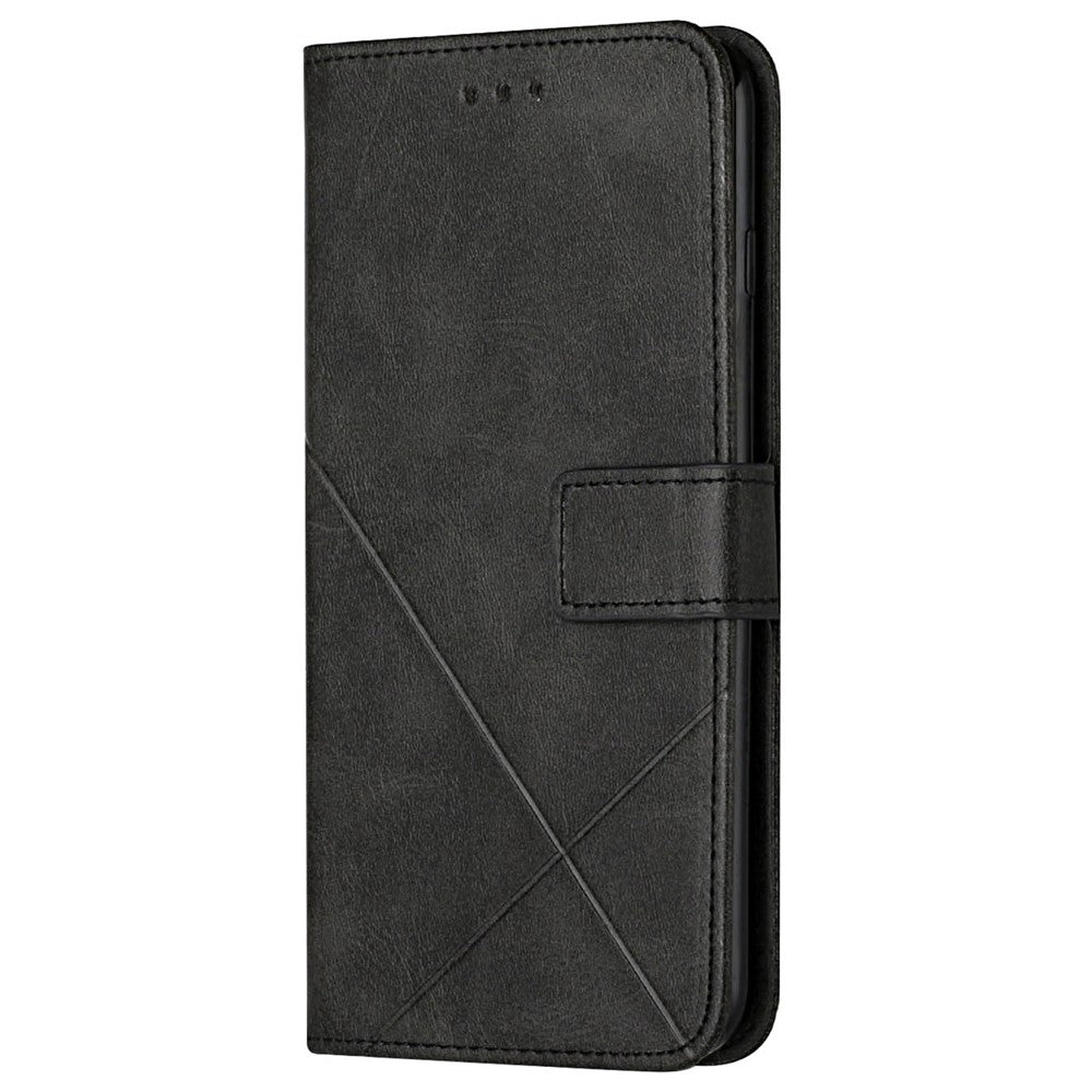 For Samsung Galaxy A53 5G Solid Color Imprinting Lines Stand Wallet PU Leather Cover Folio Flip Phone Case