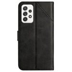 For Samsung Galaxy A53 5G Solid Color Imprinting Lines Stand Wallet PU Leather Cover Folio Flip Phone Case