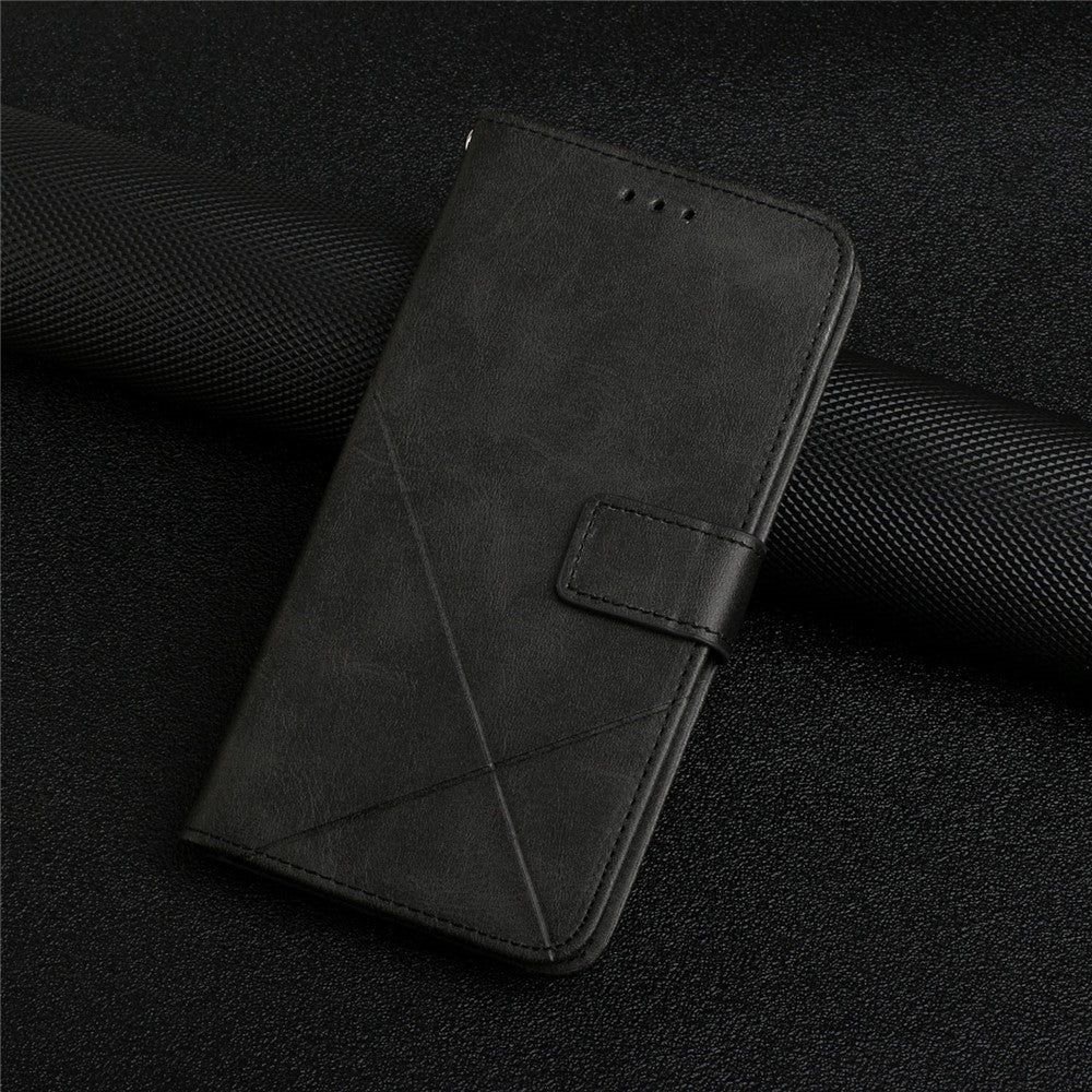 For Samsung Galaxy A53 5G Solid Color Imprinting Lines Stand Wallet PU Leather Cover Folio Flip Phone Case