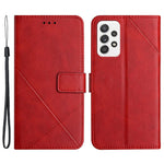 For Samsung Galaxy A53 5G Solid Color Imprinting Lines Stand Wallet PU Leather Cover Folio Flip Phone Case