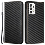 For Samsung Galaxy A53 5G Carbon Fiber Texture Magnetic Auto-absorbed PU Leather Case with Stand Wallet