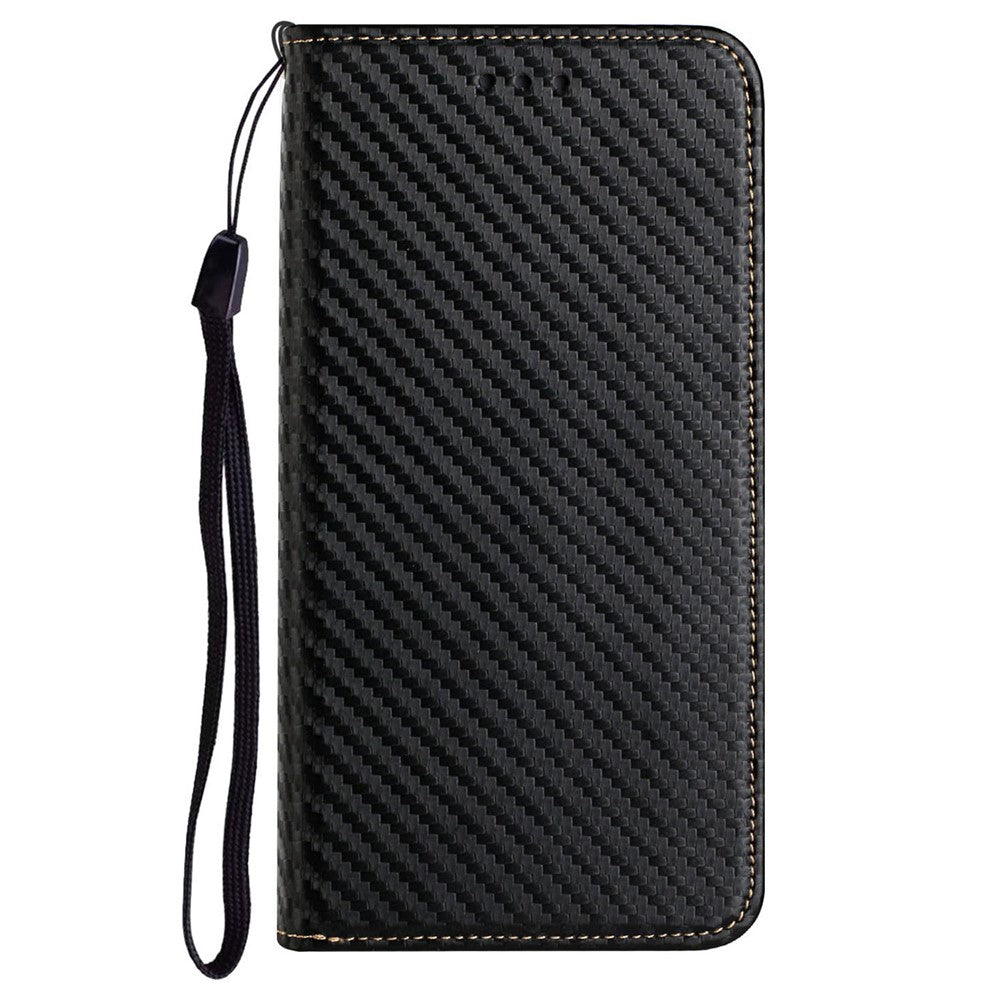 For Samsung Galaxy A53 5G Carbon Fiber Texture Magnetic Auto-absorbed PU Leather Case with Stand Wallet