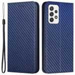 For Samsung Galaxy A53 5G Carbon Fiber Texture Magnetic Auto-absorbed PU Leather Case with Stand Wallet
