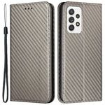 For Samsung Galaxy A53 5G Carbon Fiber Texture Magnetic Auto-absorbed PU Leather Case with Stand Wallet
