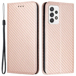 For Samsung Galaxy A53 5G Carbon Fiber Texture Magnetic Auto-absorbed PU Leather Case with Stand Wallet