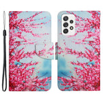 Cross Texture PU Læderpung Etui Mønsterprint Stativ Magnetisk Flip Cover med Rem til Samsung Galaxy A33 5G