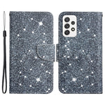 Cross Texture PU Læderpung Etui Mønsterprint Stativ Magnetisk Flip Cover med Rem til Samsung Galaxy A33 5G