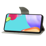 Mönstertryck PU-läderplånboksfodral med korsstruktur och stativ med rem för Samsung Galaxy A33 5G