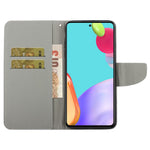Mönstertryck PU-läderplånboksfodral med korsstruktur och stativ med rem för Samsung Galaxy A33 5G