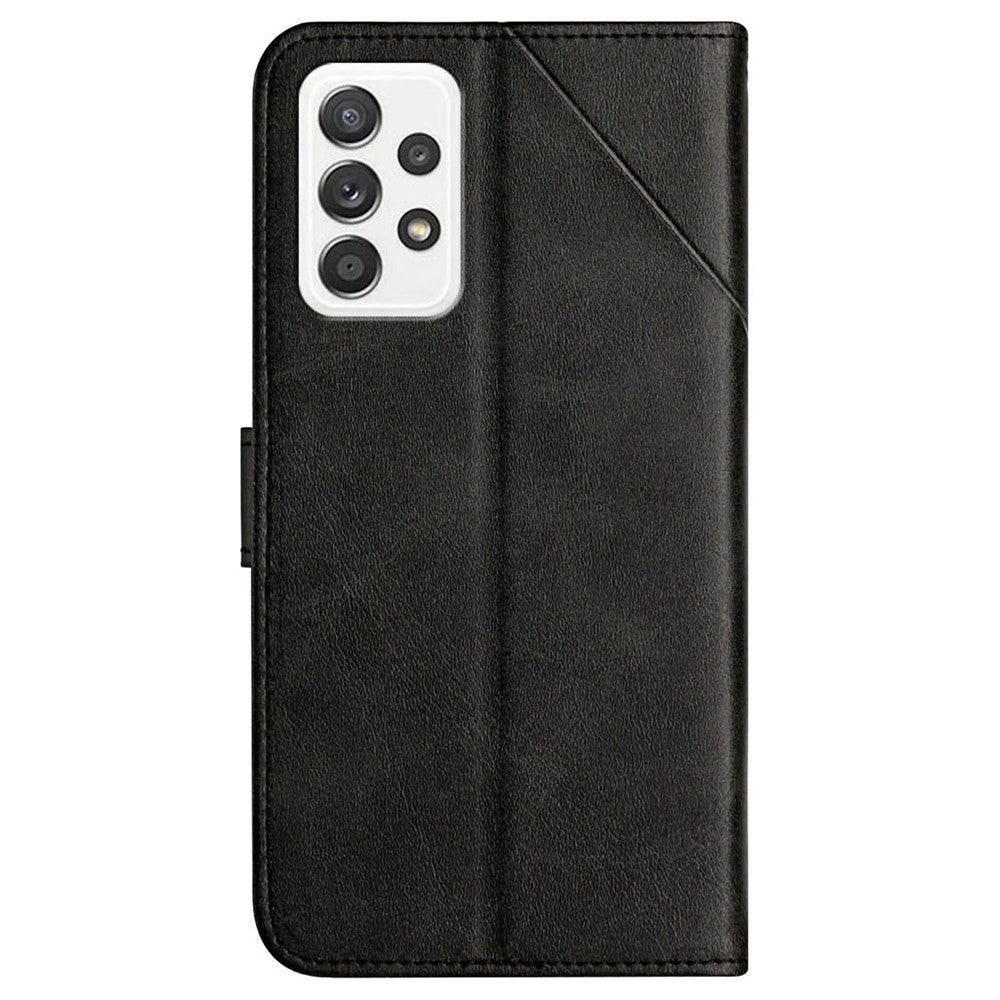 Til Samsung Galaxy A33 5G aftryk linjer PU-læder stander pung telefon cover fuld beskyttelse
