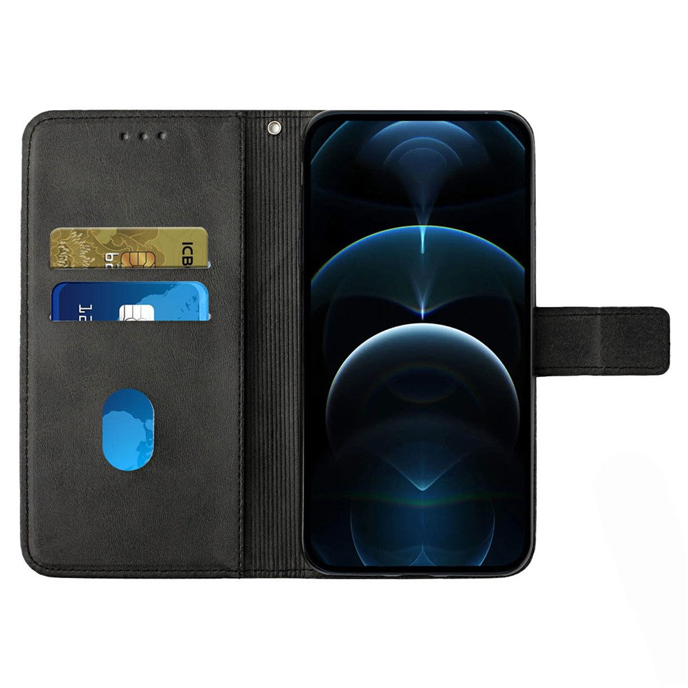 Til Samsung Galaxy A33 5G aftryk linjer PU-læder stander pung telefon cover fuld beskyttelse