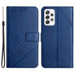 Til Samsung Galaxy A33 5G aftryk linjer PU-læder stander pung telefon cover fuld beskyttelse