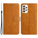 Til Samsung Galaxy A33 5G aftryk linjer PU-læder stander pung telefon cover fuld beskyttelse