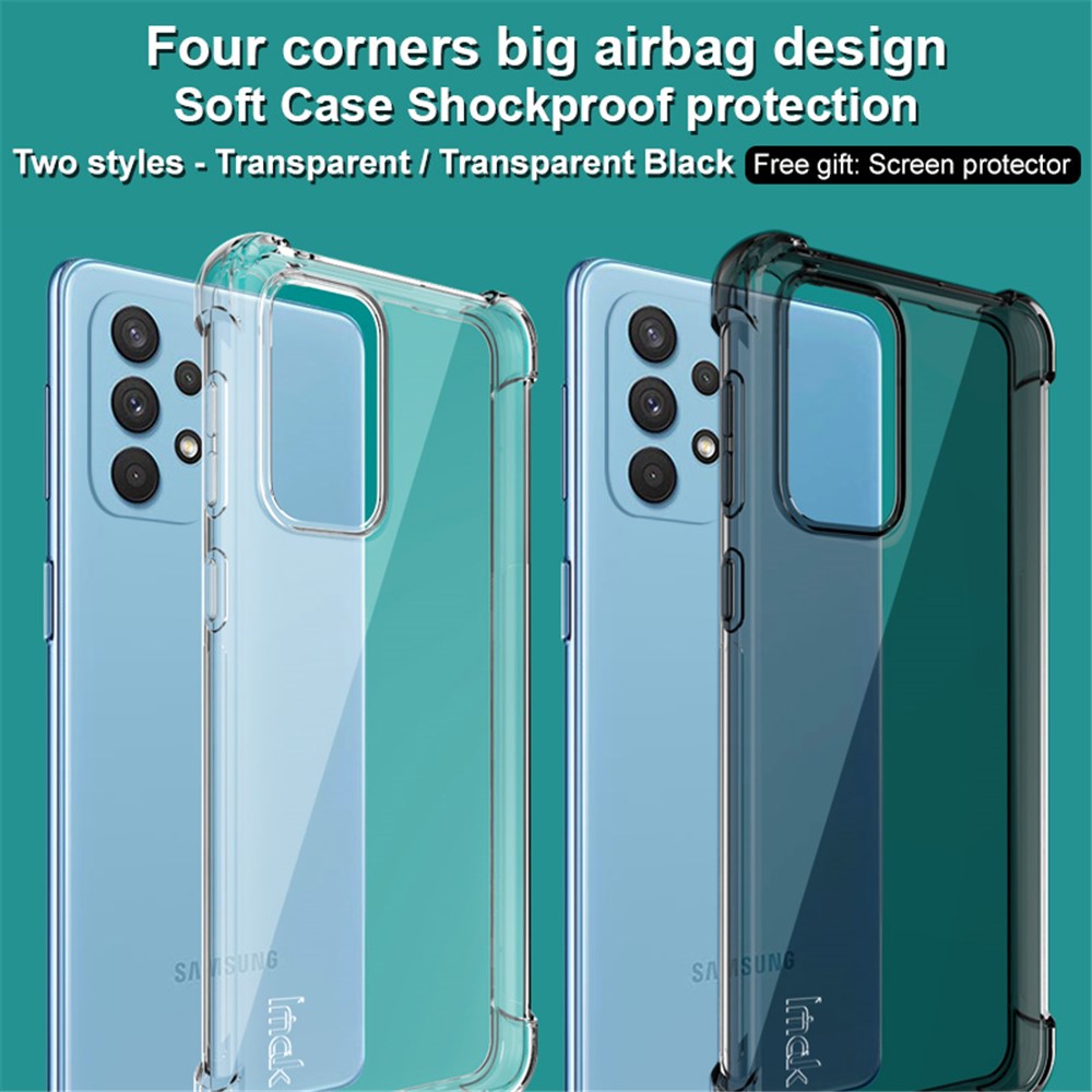 IMAK Enhanced Four Corners Transparent TPU Cover med Skærmbeskytter til Samsung Galaxy A33 5G