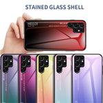 Bakpanel i härdat glas i PC + TPU-ram i hybridskal med tonad färg för mobilskal till Samsung Galaxy S22 Ultra 5G
