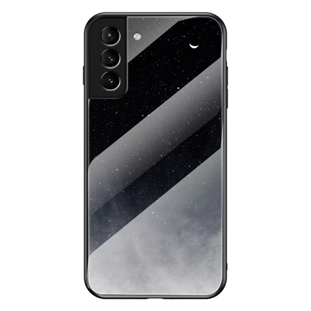 Hærdet Glas + PC Bagside + TPU Bumper Hybrid Telefoncover Stjernehimmel Beskyttelsescover til Samsung Galaxy S22+ 5G