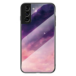 Hærdet Glas + PC Bagside + TPU Bumper Hybrid Telefoncover Stjernehimmel Beskyttelsescover til Samsung Galaxy S22+ 5G