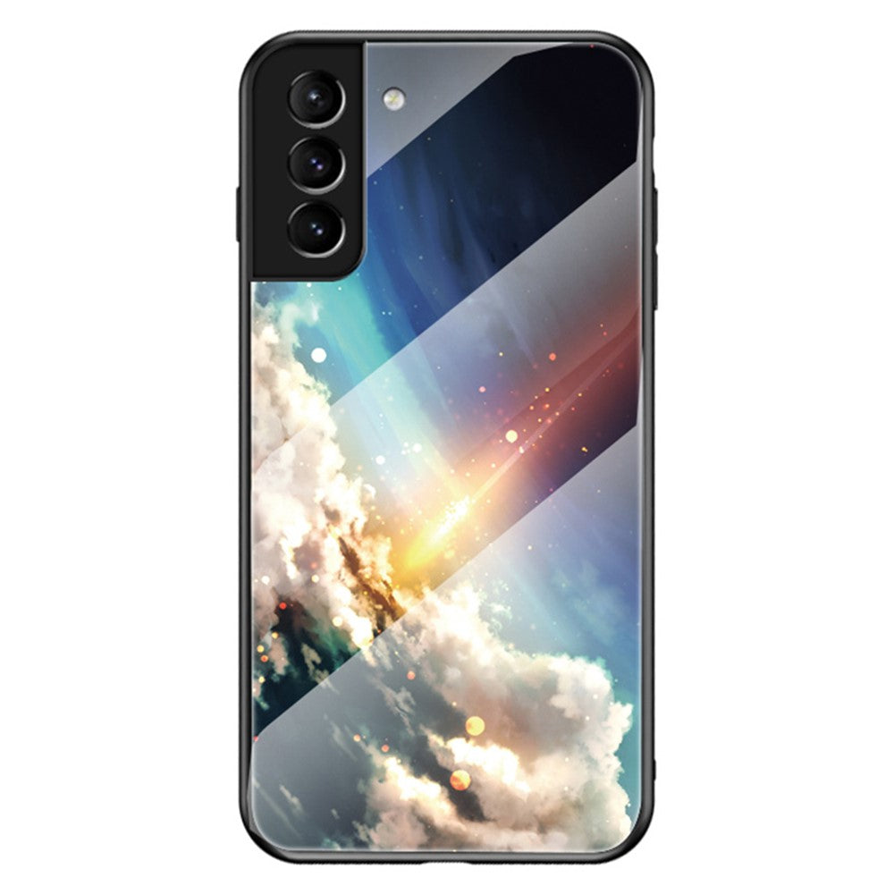 Härdat glas + PC-bakpanel + TPU-stötfångare Hybridmobilskal Starry Sky Skyddande Skal för Samsung Galaxy S22+ 5G